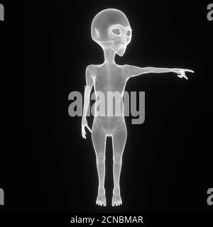 alien posing in the dark 3d illustration Stock Photo