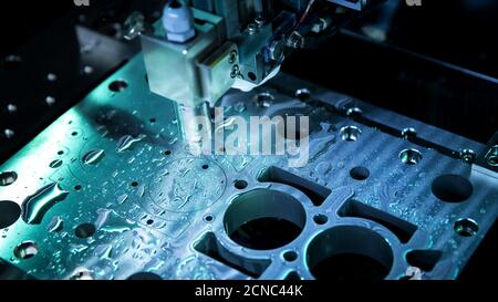The cutting/drilling metal manufacturing precision tools CNC machine Stock Photo