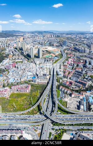 city road interchange and viaduct Stock Photo