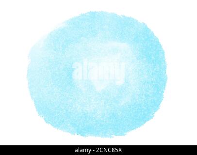 Blue circle stain by watercolor on white paper Stock Photo
