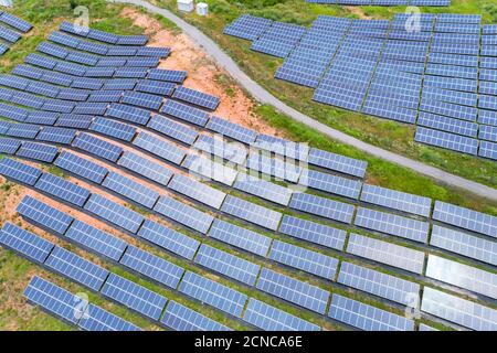 solar power on hillside Stock Photo
