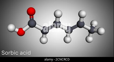 Selective focus of bottle of pure potassium sorbate food additive