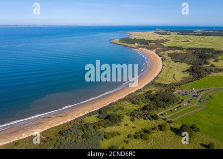 Aerial view of Gullane bay, East Lothian, Scotland. Stock Photo