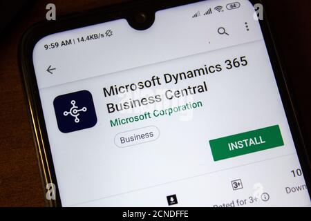 Dynamics 365 Business Central application on Smartphone screen. Dynamic ...