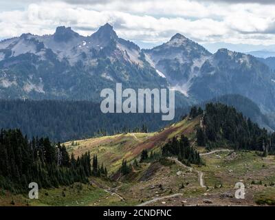 Views from the Skyline Trail of Mount Rainier National Park, Washington State, United States of America Stock Photo