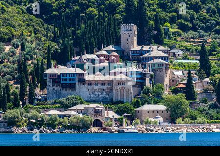 Moni Dochiariou Monastery, UNESCO World Heritage Site, Mount Athos, Central Macedonia, Greece, Europe Stock Photo