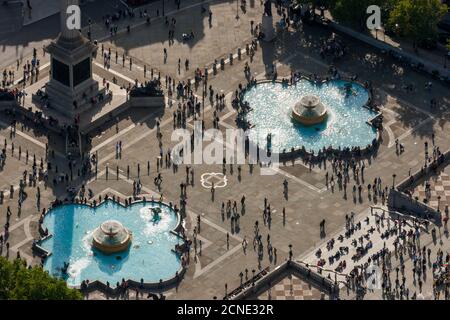 An aerial view of Trafalgar Square in London, England, United Kingdom, Europe Stock Photo