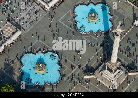 An aerial view of Trafalgar Square in London, England, United Kingdom, Europe Stock Photo