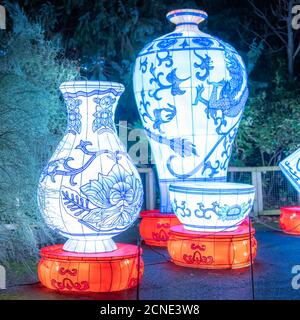 Wild lights at Dublin zoo. Light display of Chinese pottery Stock Photo