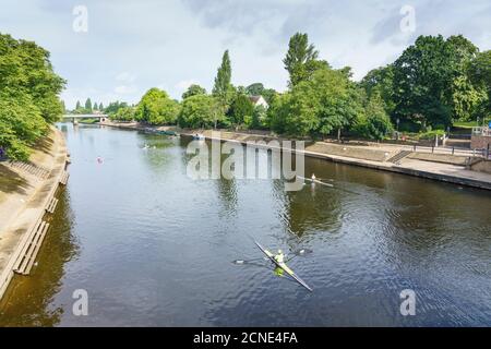 The River Ouse runs through the historic city of York, North Yorkshire, England, United Kingdom, Europe Stock Photo