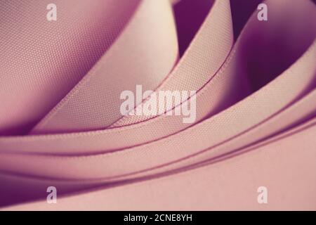 waves of pink satin fabric Stock Photo