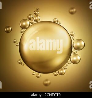 bubbles in oil Stock Photo