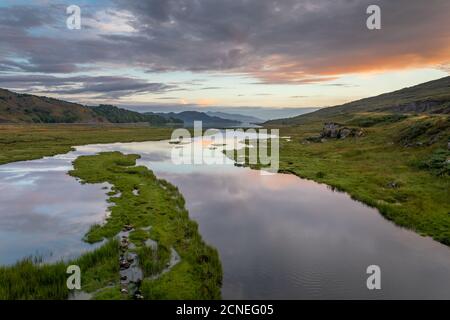 Sunset over Loch Kishorn and River Kishorn, Scotland Stock Photo