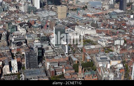 aerial view of the area around City Tower Manchester city centre. Sept 2020 Stock Photo