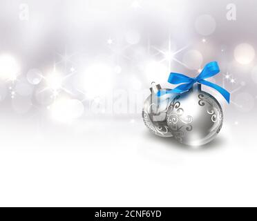 silver Christmas background Stock Photo