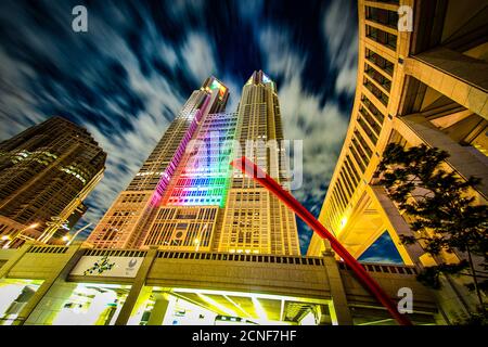 Tokyo Metropolitan Government (Olympic and Paralympic color light up) Stock Photo