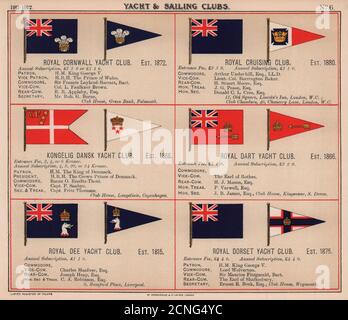 ROYAL YACHT/SAILING CLUB FLAGS C-D Cornwall Kongelig Dansk Dart Dee Dorset 1911 Stock Photo