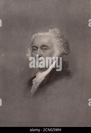 John Adams, Second President of the United States. US 1903 old antique print Stock Photo