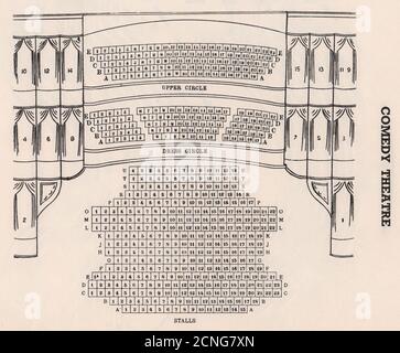 Comedy (now Harold Pinter) Theatre, Panton Street. Vintage seating plan ...