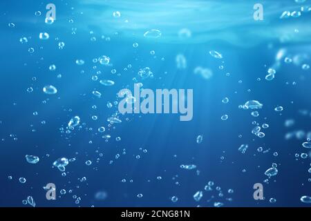 air bubbles under water Stock Photo