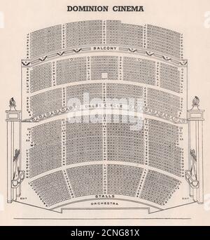 DOMINION THEATRE. Vintage seating plan Dress Circle Balcony London West ...