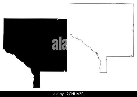 Anoka County,  Minnesota (U.S. county, United States of America, USA, U.S., US) map vector illustration, scribble sketch Anoka map Stock Vector