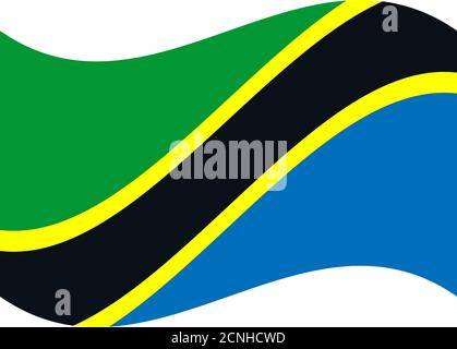 National flag of United Republic of Tanzania in official colors and proportions Stock Vector
