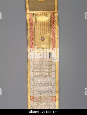 Calendar-Almanac in Scroll Form, dated A.H. 1224/A.D. 1810. Stock Photo
