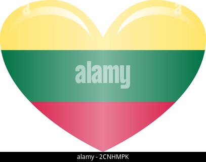 Lithuania flag, official colors and proportion correctly. National Lithuania flag. Flat Stock Vector