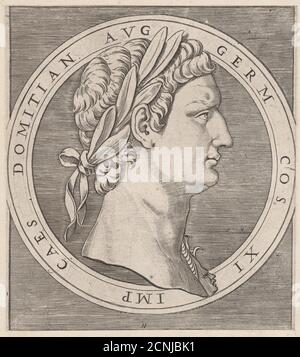 Speculum Romanae Magnificentiae: Domitian, from The Twelve Caesars, ca. 1500-1534. Stock Photo