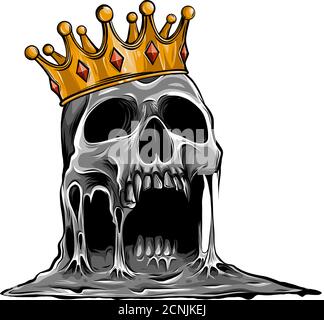 Skull King Crown design element vector illustration Stock Vector Image ...