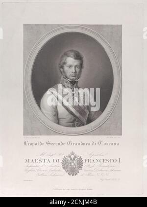 Oval portrait of Leopold II, Grand Duke of Tuscany, 1833. Stock Photo