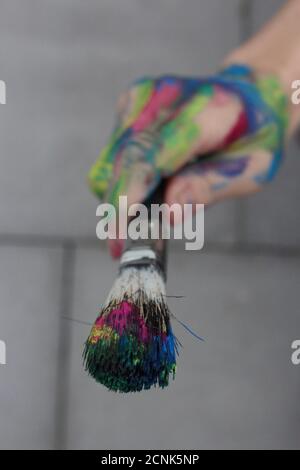 Artists hand Stock Photo