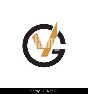 Initial letter vg or gv logo vector design template Stock Vector