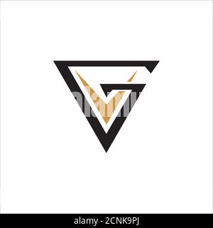 Initial letter vg or gv logo vector design template Stock Vector