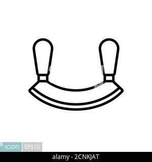 Double bladed herb-cutter or Mezzaluna vector icon. Kitchen appliances. Graph symbol for cooking web site design, logo, app, UI Stock Vector