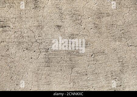 Texture details of old grunge concrete wall background. Lichens pattern on abandoned indoor or outdoor cement structure. Natural grey loft style backd Stock Photo