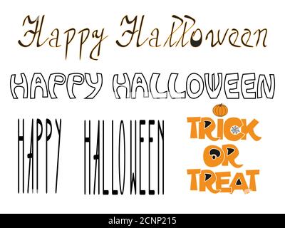 Halloween text vector isolated on white background. Text for Halloween design Stock Vector