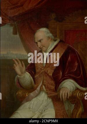 Portrait of the Pope Pius VIII (1761-1830), 1828. Found in the collection of Grootseminarie Mechelen. Stock Photo