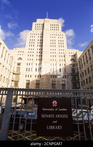 Senate House and Library, University of London - exterior view. 17 November 1992. Photo: Neil Turner Stock Photo