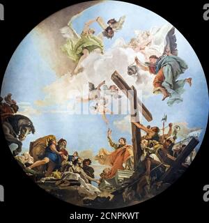 The Discovery of the True Cross, c. 1745. Found in the collection of Gallerie dell'Accademia, Venice. Stock Photo