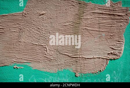 Green concrete wall texture with paint, grunge background Stock Photo