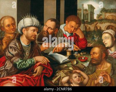 The Parable of the Merciless Creditor, Mid of 16th cen.. Private Collection. Stock Photo