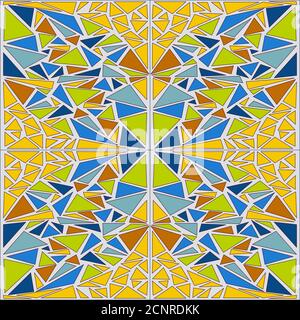 Mosaic square vector illustration. Colorful isolated pattern. Print on paper, fabric, ceramic. Stock Vector