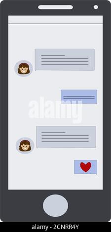 Vector illustration chat on the phone. Illustration for blog, magazine, book, greeting card, postcard, banner, poster, gift design, stickers, magnet. Stock Vector