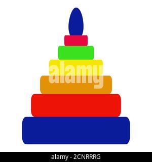 Vector cartoon illustration toy colored pyramid. Isolated on white background Stock Vector