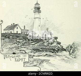 . Here and there in New England and Canada . public subscriptions; and the unveiling and dedi-cation occurred in 1888, in the presence of upwards of five tliousandpeople. Among the notable and interestin;j churclies of the city are the 122 Episcopal Cathedral of St. Luke, the great Catholic Catlicdral of theImmaculate Conception, with a spire sixteen feet liiglier than IJnuker-Ilill Monument; the old First-Parisli clmrch (Unitarian), Avitli lieavywalls of granite and a quaint clock-tower; tlie Second-Parish churcli,of stone, and tlie First Baptist Church. The house in wliicli Longfellow was Ij Stock Photo