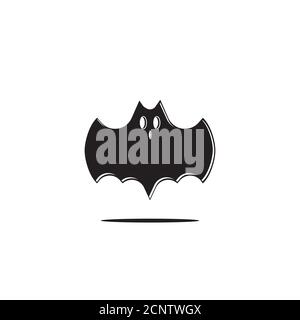 Black bat vector illustration isolated on white background. Horror or Halloween design element. Suitable for logo, t-shirt or other design project Stock Vector
