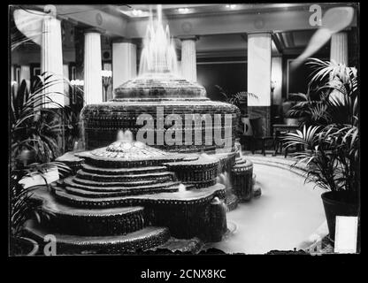 Tiered Tiffany glass fountain in the Pompeiian Room of the Auditorium Hotel Annex, later known as the Congress Hotel, Chicago, Illinois Stock Photo