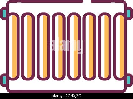 Steel radiators of heating in the house color line icon on white background. Home heating. Pictogram for web page, mobile app, promo. UI UX GUI design Stock Vector